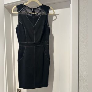 Bebe Black Mesh Panel Mini bodycon Dress